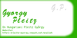 gyorgy pleitz business card